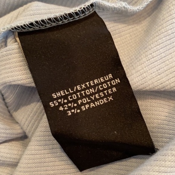 7 FOR ALL MANKIND ribbed pastel blue v neck BODYSUIT medium - Picture 5 of 6